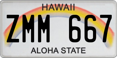 HI license plate ZMM667