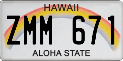 HI license plate ZMM671