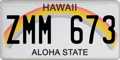 HI license plate ZMM673
