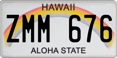 HI license plate ZMM676