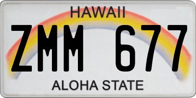 HI license plate ZMM677