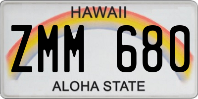 HI license plate ZMM680