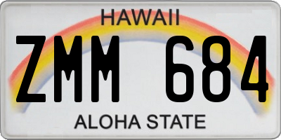 HI license plate ZMM684