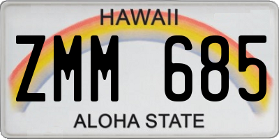 HI license plate ZMM685