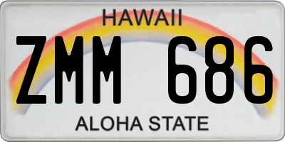 HI license plate ZMM686