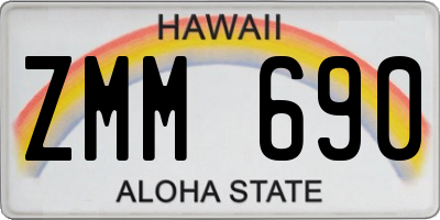 HI license plate ZMM690