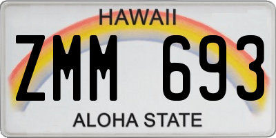 HI license plate ZMM693
