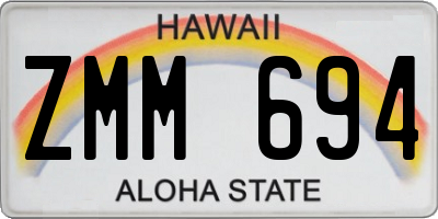 HI license plate ZMM694
