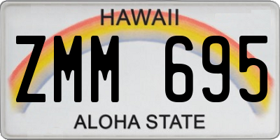 HI license plate ZMM695