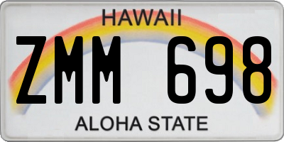HI license plate ZMM698