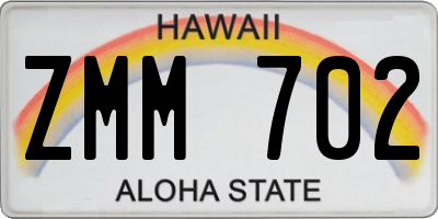 HI license plate ZMM702