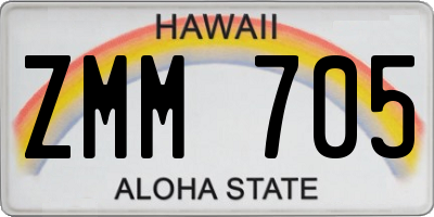 HI license plate ZMM705