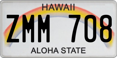 HI license plate ZMM708