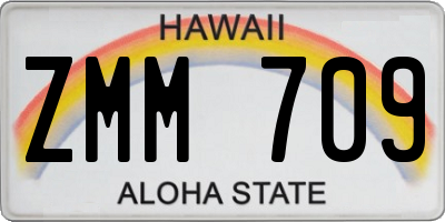HI license plate ZMM709