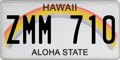HI license plate ZMM710