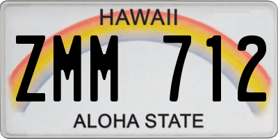 HI license plate ZMM712