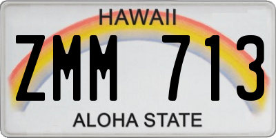 HI license plate ZMM713