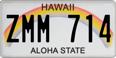 HI license plate ZMM714