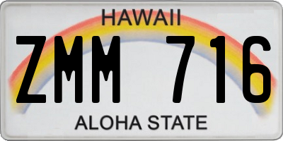 HI license plate ZMM716