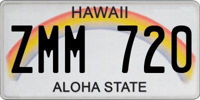HI license plate ZMM720