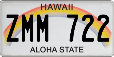 HI license plate ZMM722