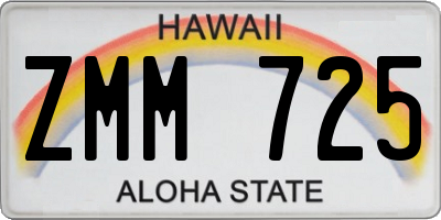 HI license plate ZMM725