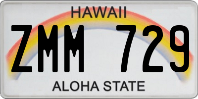 HI license plate ZMM729
