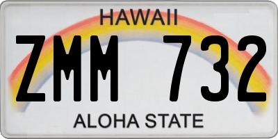HI license plate ZMM732