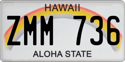 HI license plate ZMM736