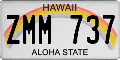 HI license plate ZMM737