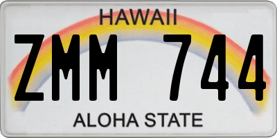 HI license plate ZMM744
