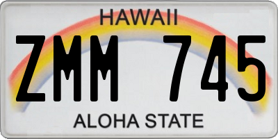 HI license plate ZMM745