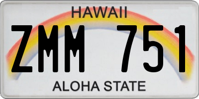 HI license plate ZMM751