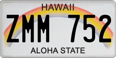 HI license plate ZMM752