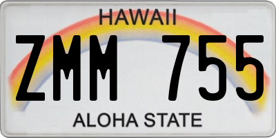 HI license plate ZMM755