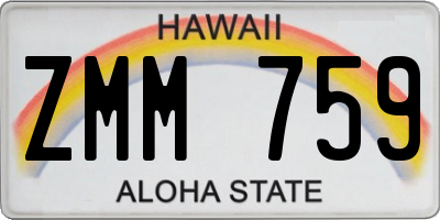 HI license plate ZMM759