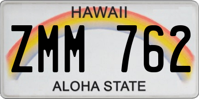 HI license plate ZMM762