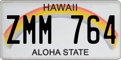 HI license plate ZMM764