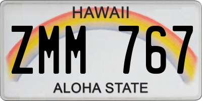 HI license plate ZMM767