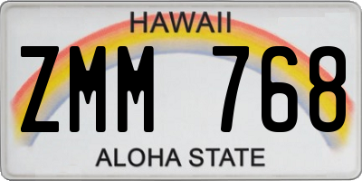 HI license plate ZMM768