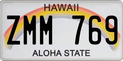 HI license plate ZMM769