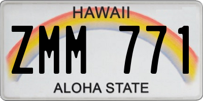 HI license plate ZMM771