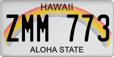 HI license plate ZMM773