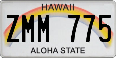 HI license plate ZMM775