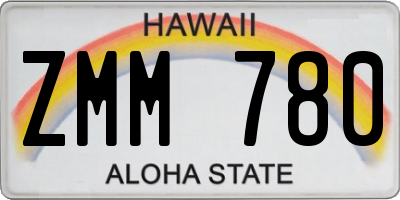 HI license plate ZMM780