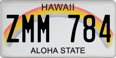 HI license plate ZMM784