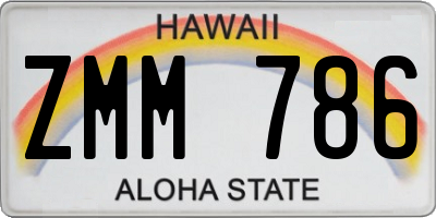 HI license plate ZMM786