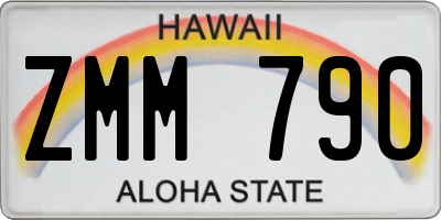 HI license plate ZMM790