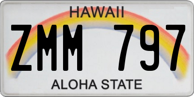 HI license plate ZMM797