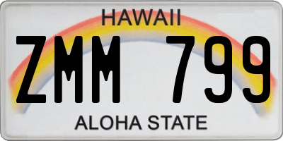 HI license plate ZMM799